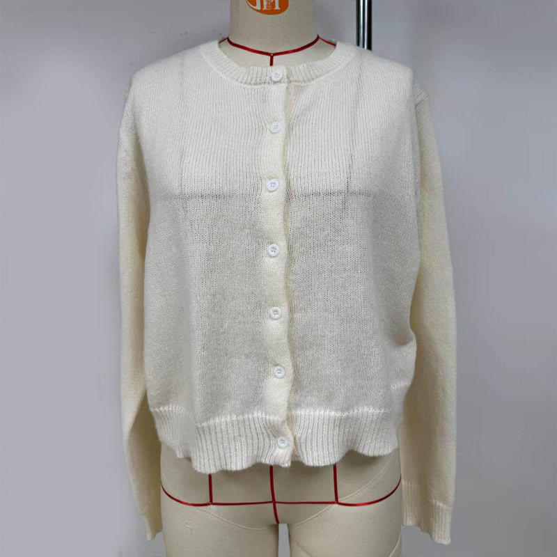 Light Ribbed Button-Up Cardigan FitiqueFit