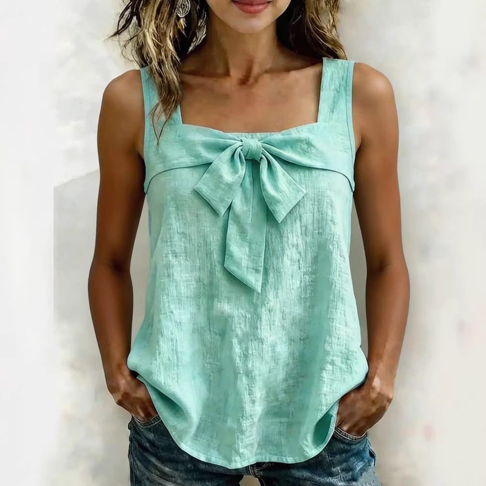 Women's Square-Neck Wide-Strap Sleeveless Tank Top FitiqueFit