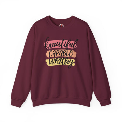 Beautiful Capable Worthy Crewneck Sweatshirt The Devil's Pickle
