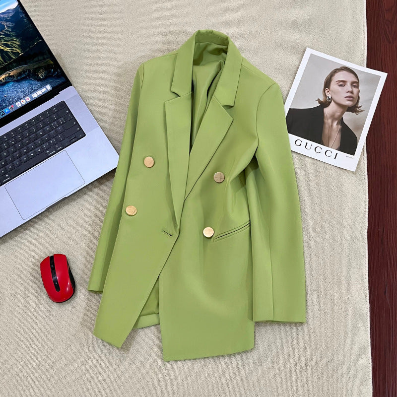 Women's Straight-Cut Blazer – Slim Fit Long Sleeve Suit Jacket FitiqueFit