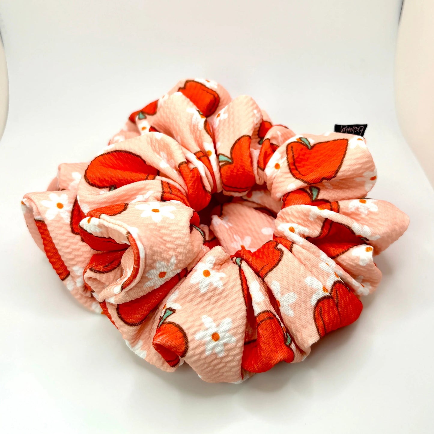 Pink Floral Apple School Bullet Scrunchie Enchanted Scrunch