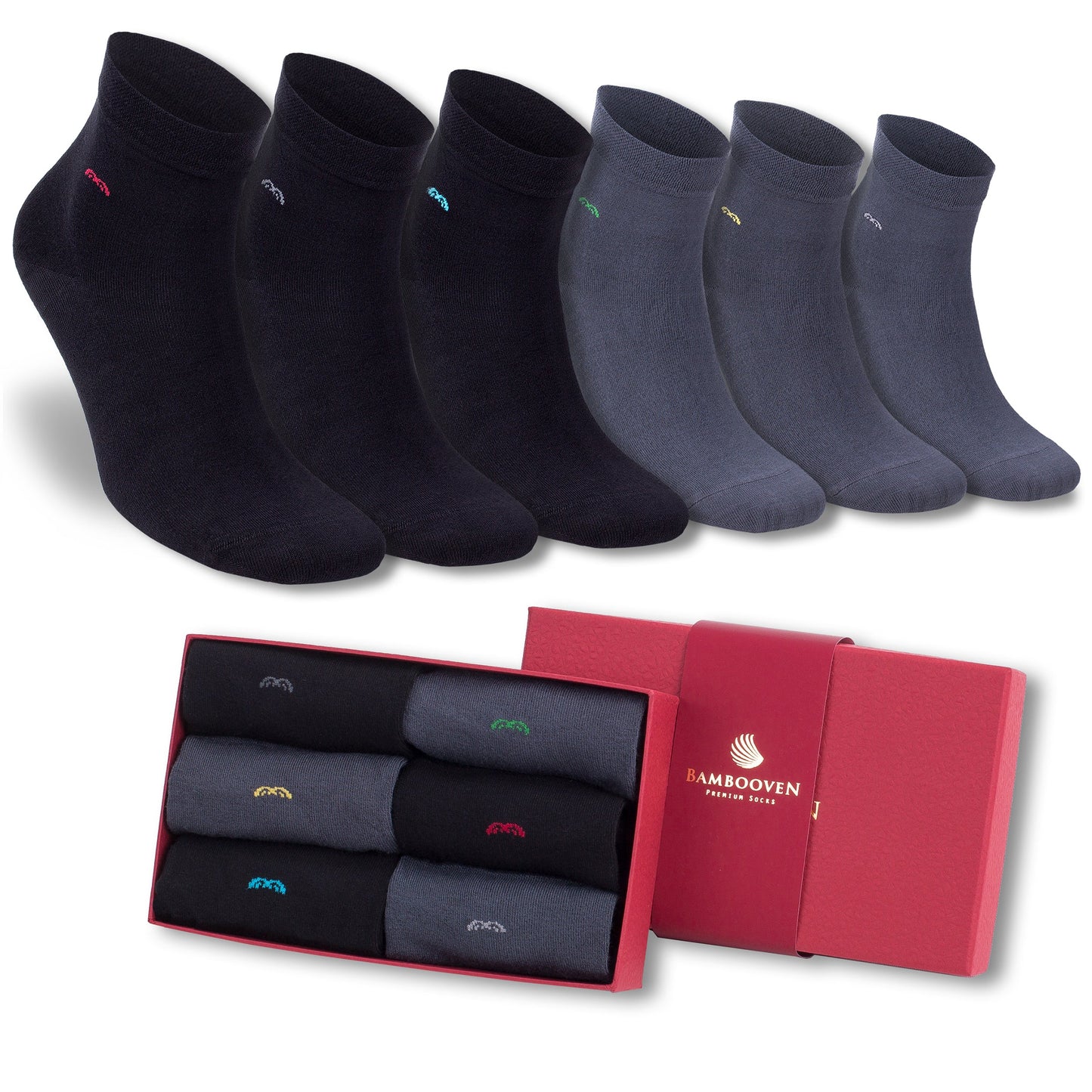 Bambooven Men’s Bamboo Lightweight Dress & Trouser Socks – (6 Pack) 634 Bambooven