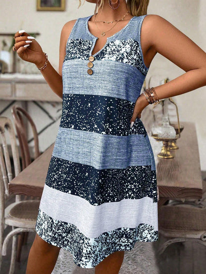 Plus Size Striped Tank Top & Skirt Set FitiqueFit