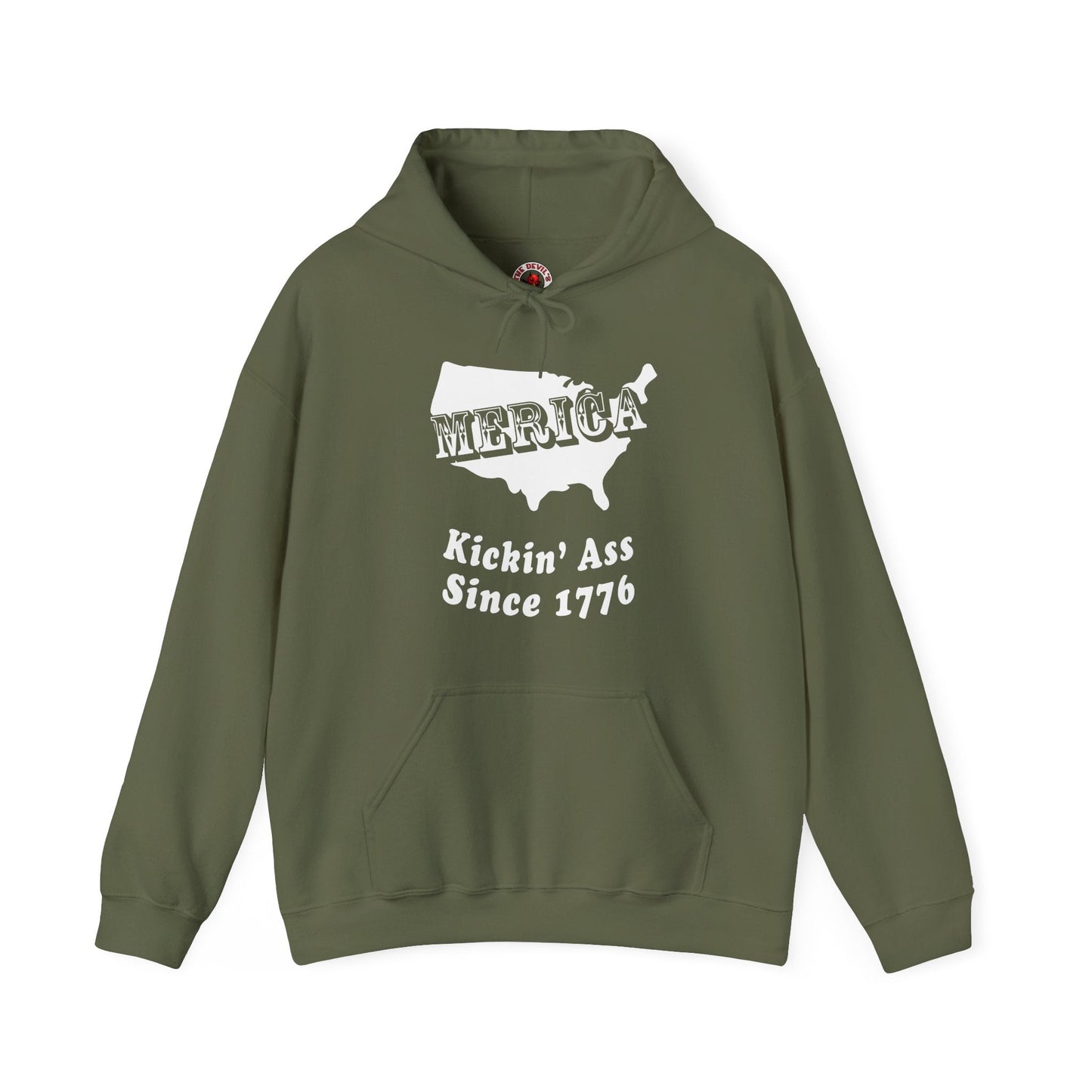 MERICA Kickin' Ass Since 1776 Hooded Sweatshirt The Devil's Pickle