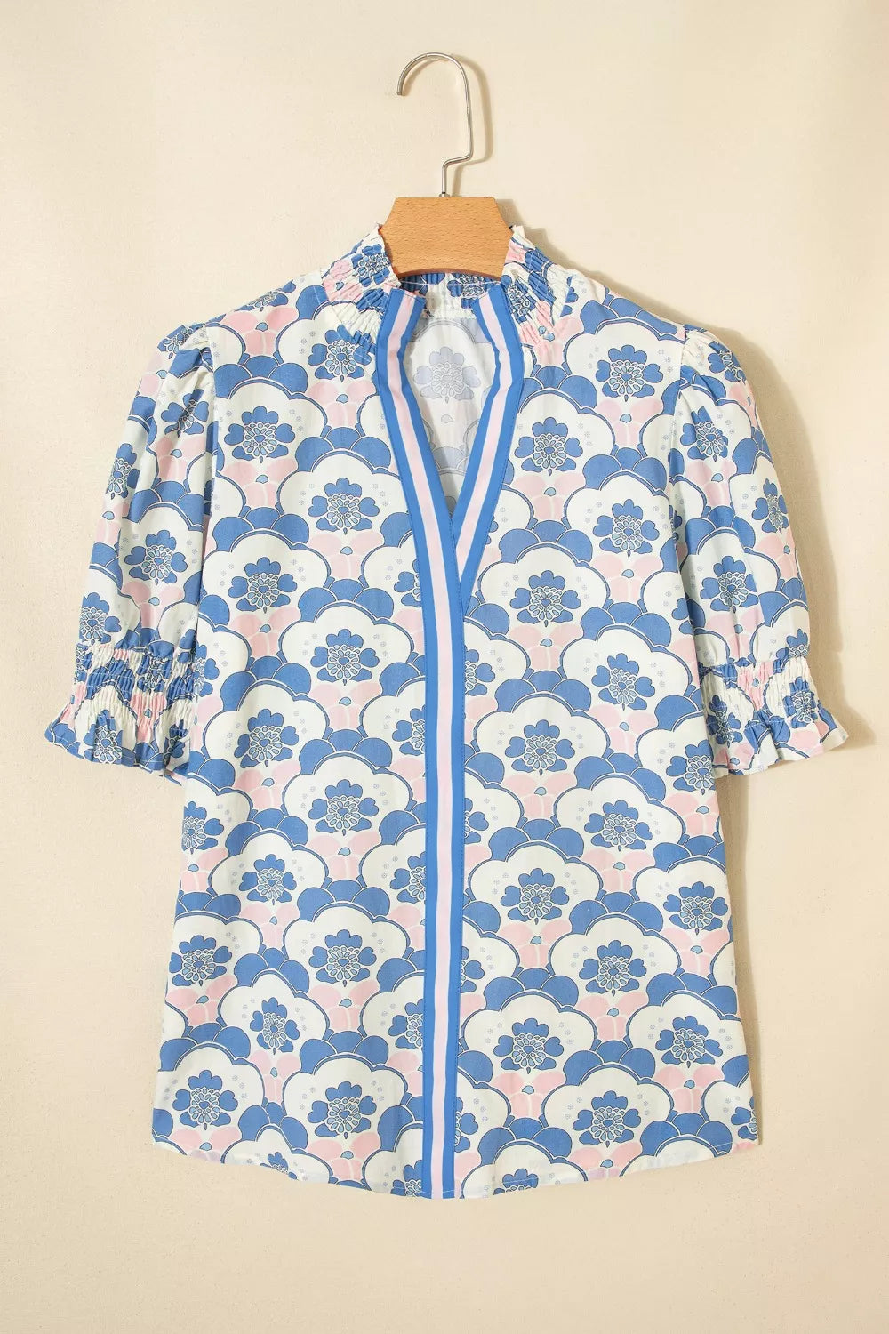 Floral Print Puff Sleeve Blouse New Era Fashion LLc