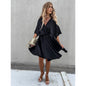 Satin Loose Midi Dress – Relaxed Fit Casual Vacation Dress FitiqueFit
