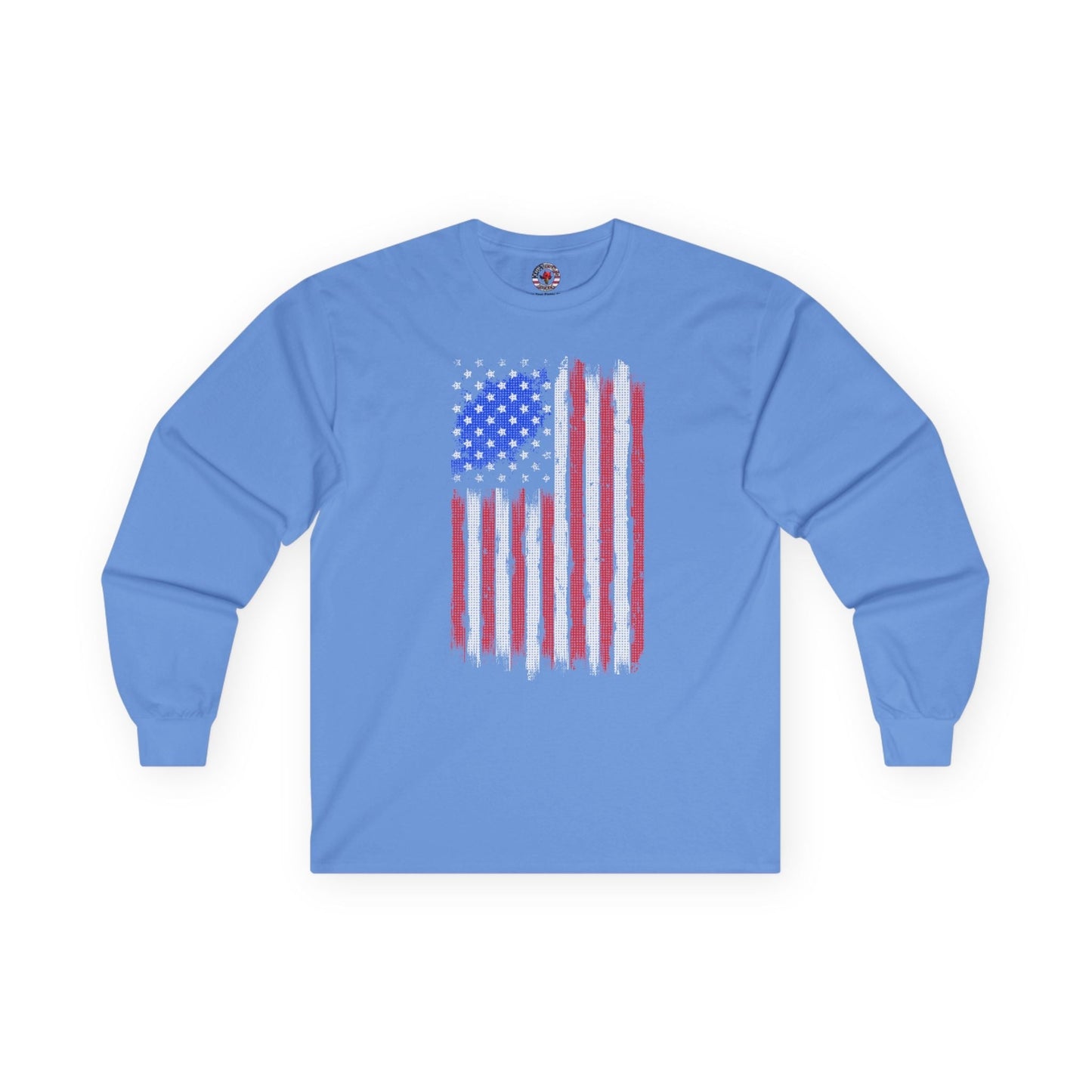 Tattered American Flag  Long Sleeve Tee The Devil's Pickle