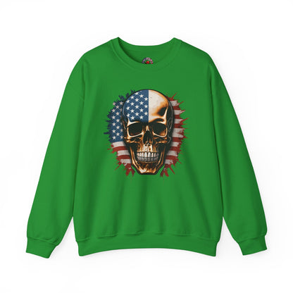 American Flag Skull Crewneck Sweatshirt