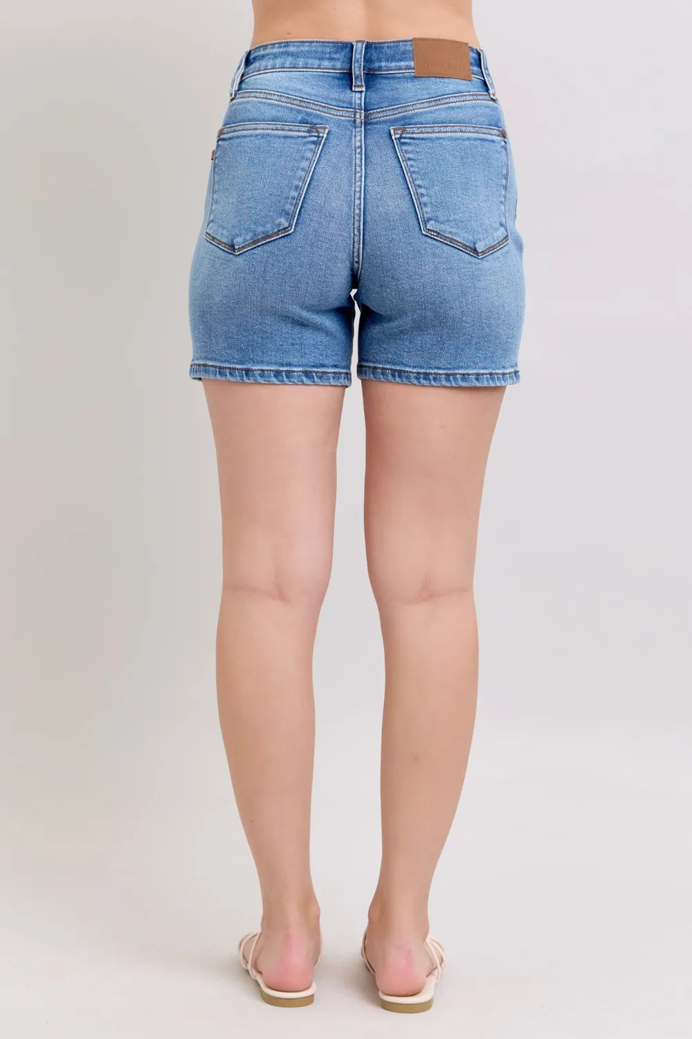 Judy Blue Full Size 2 Button Denim Shorts with Pockets Plus Size New Era Fashion LLc