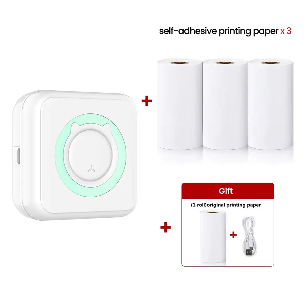 Compact and Colorful Mini Thermal Printer: Bluetooth Wireless Portable Pocket Label Maker for Stickers