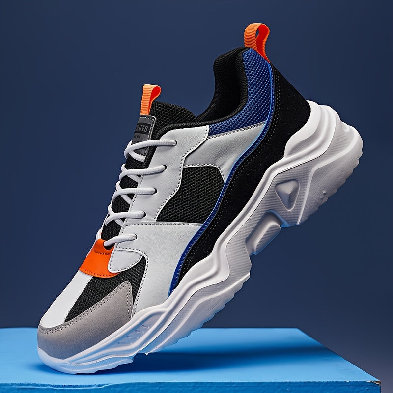 Men's Fashion Platform Sneakers - Casual Athletic Dad Shoes, Height-Increasing Breathable Mesh, Anti-Slip EVA Sole, Suitable for Running and Outdoor Activities, Thick-Soled Walking Shoes NovaCart