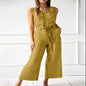 Women's Solid-Color Mid-Rise Full-Length Cotton Trousers FitiqueFit