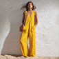 Women's Sleeveless V-Neck Pocketed Wide-Leg Jumpsuit – 5 Colors S–3XL FitiqueFit