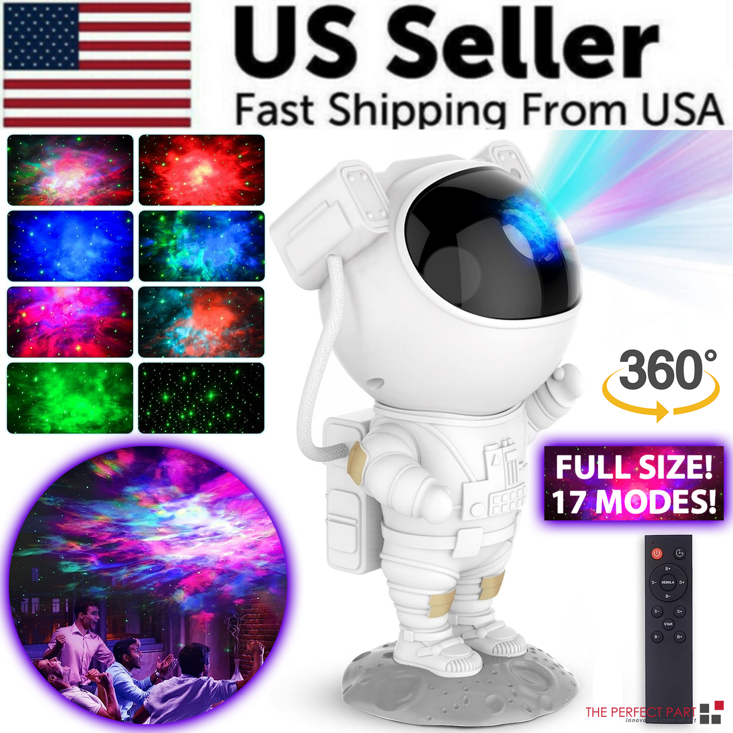Astronaut Projector Galaxy Starry Sky Night Light Ocean Star LED Lamp Remote New Era Fashion LLc