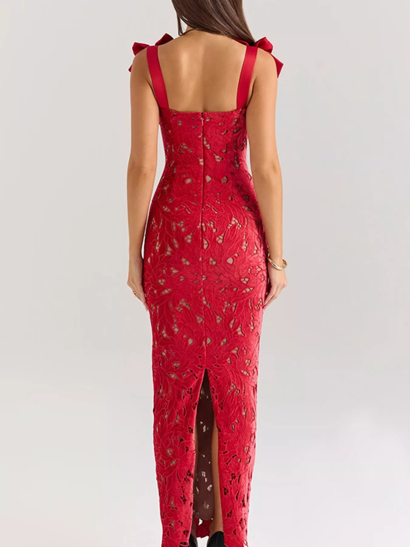 Slit Tie Shoulder Maxi Dress New Era Fashion LLc