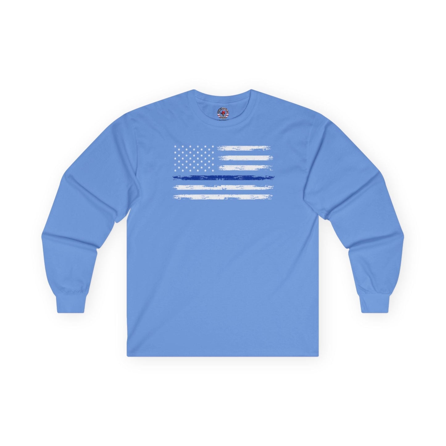 Thin Blue Line American Flag Long Sleeve Tee The Devil's Pickle