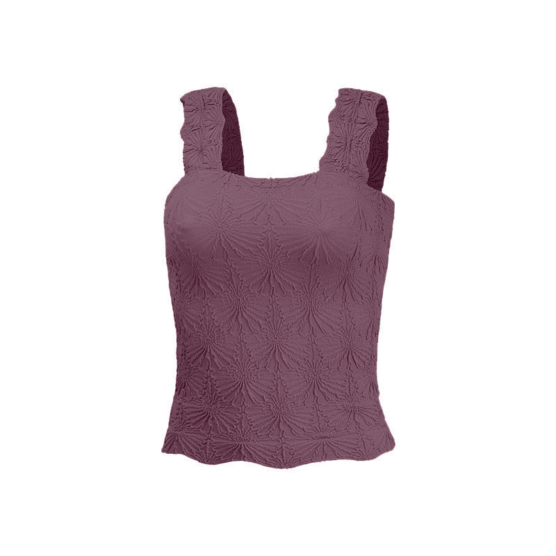Women's Pleated Figure-flattering Square-neck Camisole FitiqueFit