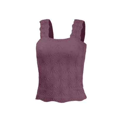 Women's Pleated Figure-flattering Square-neck Camisole FitiqueFit