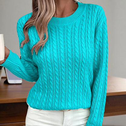 Women’s Textured Crew‑Neck Pullover Top FitiqueFit