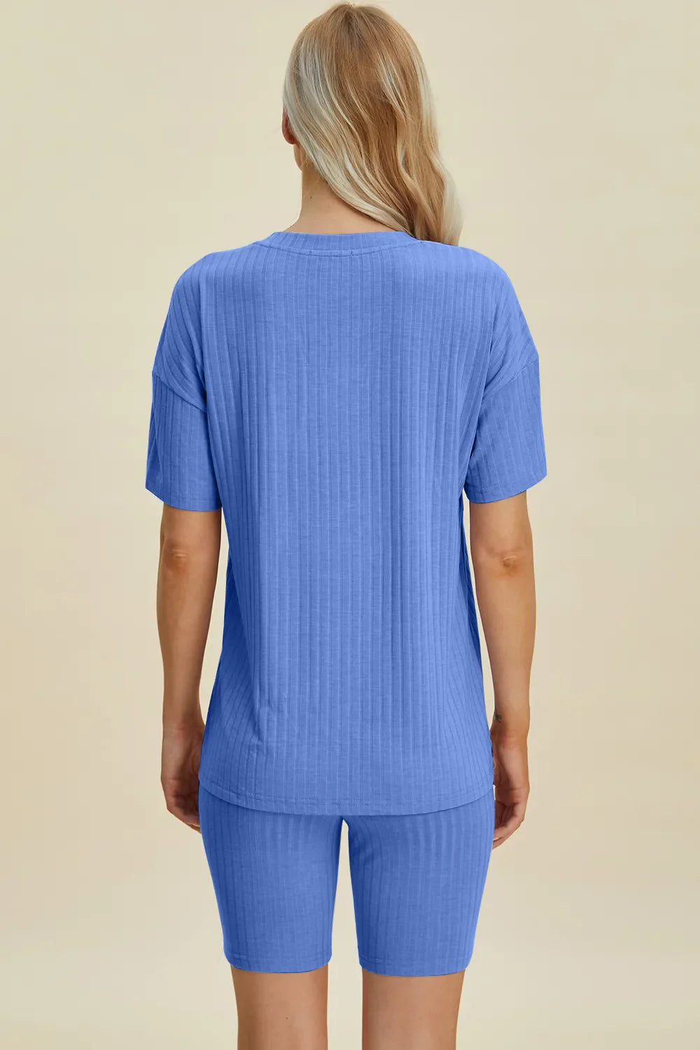 Basic Bae Full Size Ribbed V-Neck Short Sleeve Top and Shorts Set New Era Fashion LLc