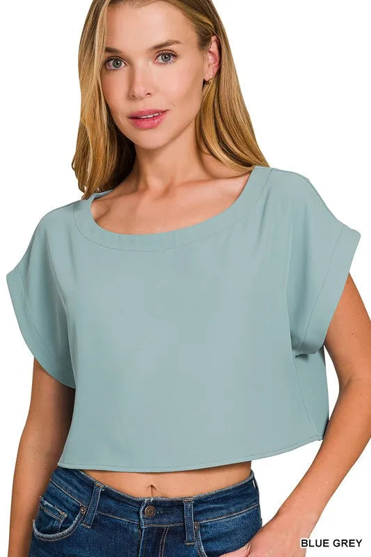 Zenana Heavy Woven Span Crop Tee & Skirt Set West2East Surf
