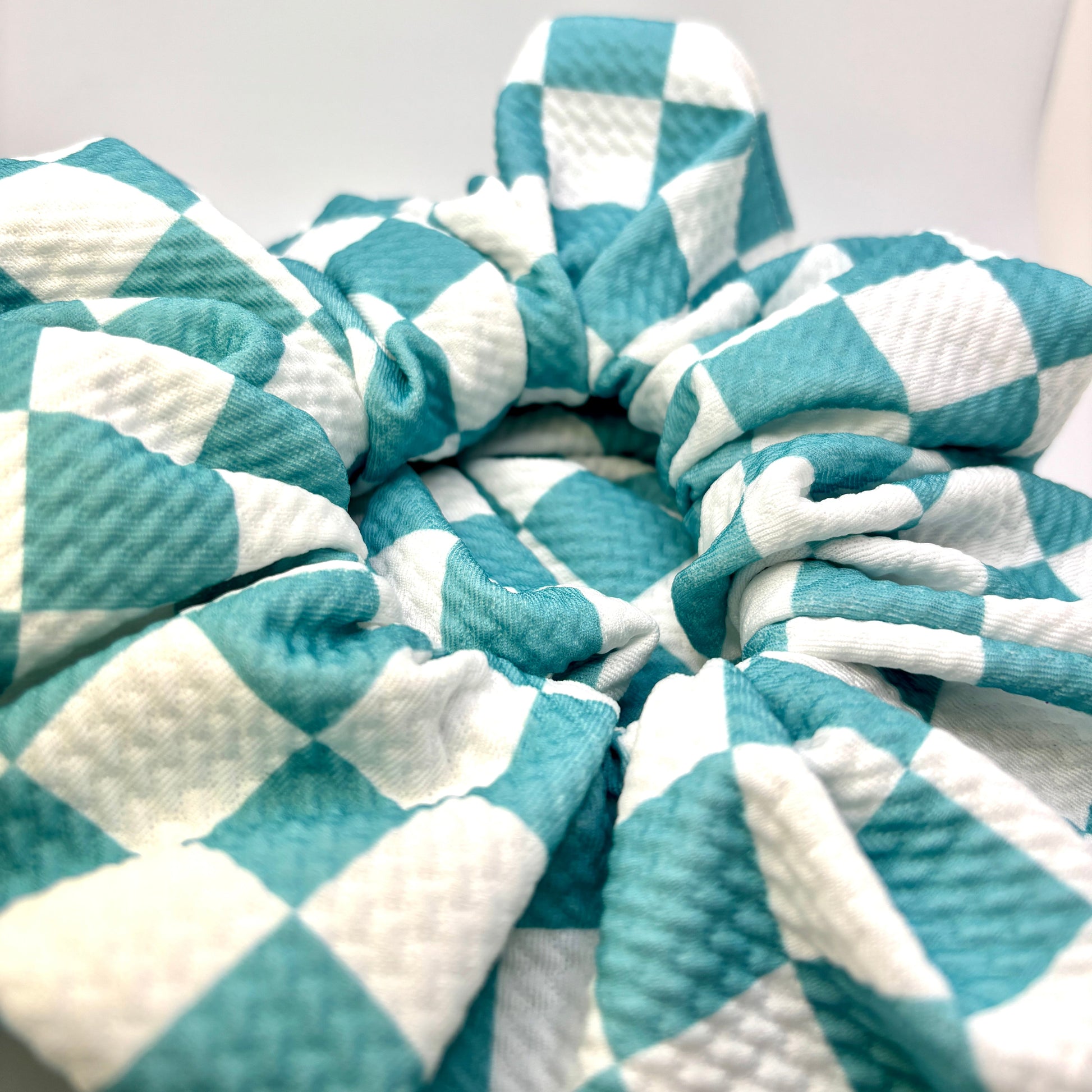 Blue Checkered Bullet Scrunchie Enchanted Scrunch