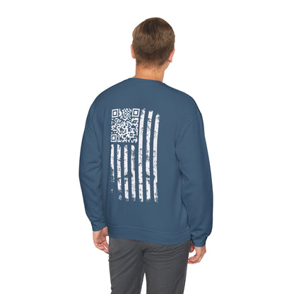 American Flag QR Code Crewneck Sweatshirt The Devil's Pickle