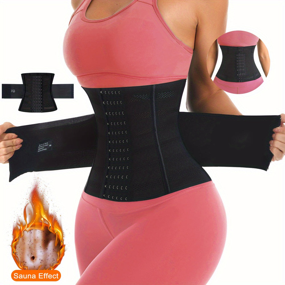 1pc Breathable Polyester Waist Cincher for Women - Medium Control Posture Improvement Shapewear with Adjustable Closure, Knit Fabric Weave, Hand Washable - 1pc NovaCart