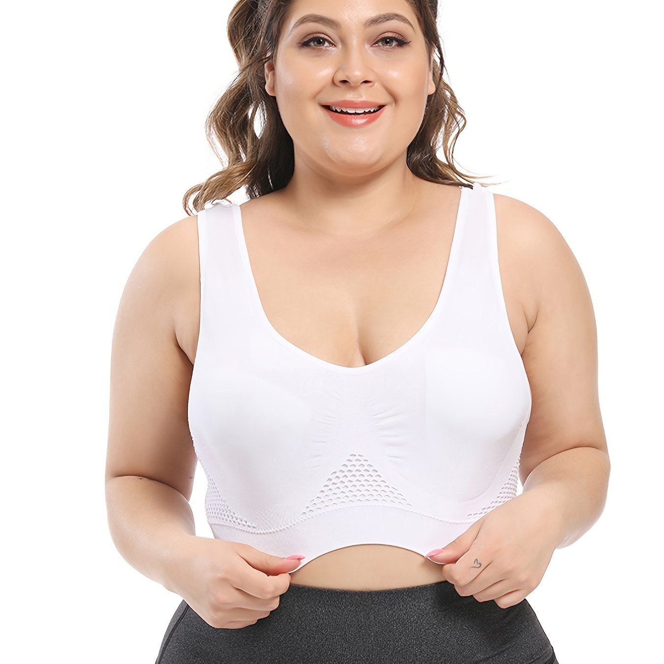 Plus Size Sports Bras for Women Seamless Bra with Pads Big Size Bralette Push Up Brassiere Bra Vest NovaCart