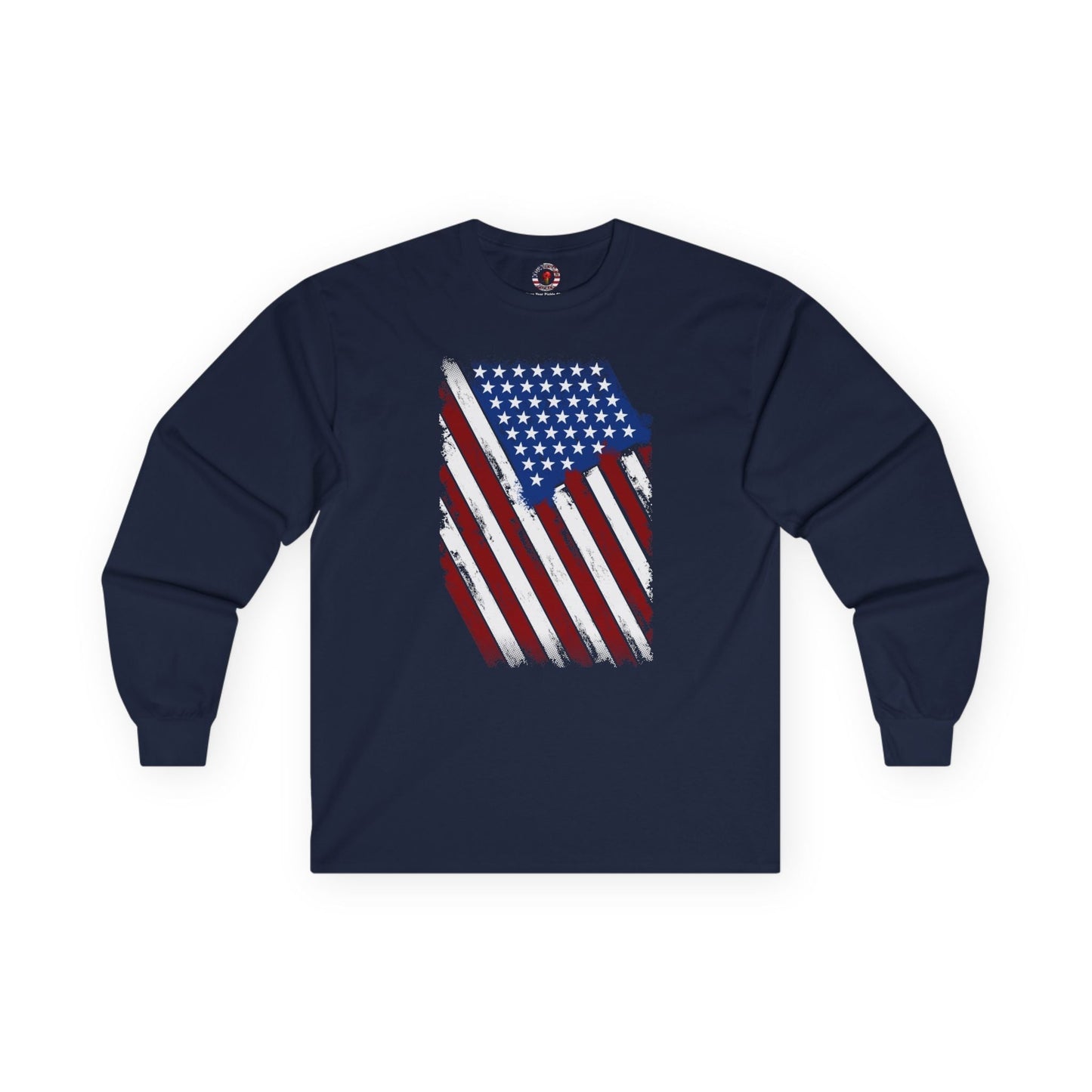 Distressed American Flag Long Sleeve Tee The Devil's Pickle