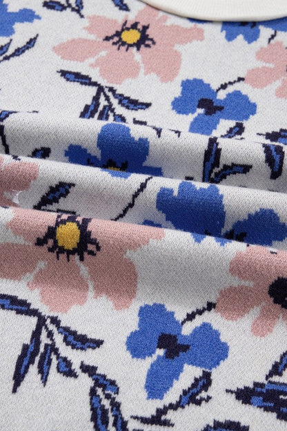 Floral Panel Colorblock Sleeve Crewneck Sweater Shop Style & More | Fresh Looks, Everyday Deals & Free Shipping