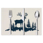 Christmas placemat reindeer print decoration insulation mat kitchen dining table coaster