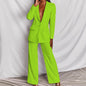 Lapel Button-Down Blazer & Straight-Leg Trousers Suit FitiqueFit