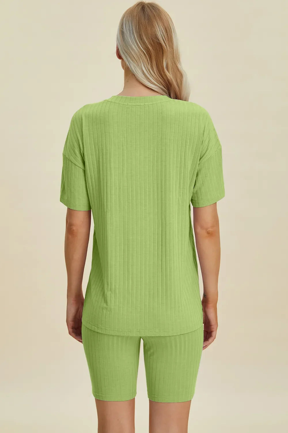 Basic Bae Full Size Ribbed V-Neck Short Sleeve Top and Shorts Set New Era Fashion LLc