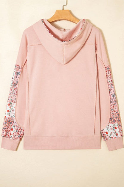 Floral Patchwork Drawstring Hoodie Shop Style & More | Fresh Looks, Everyday Deals & Free Shipping