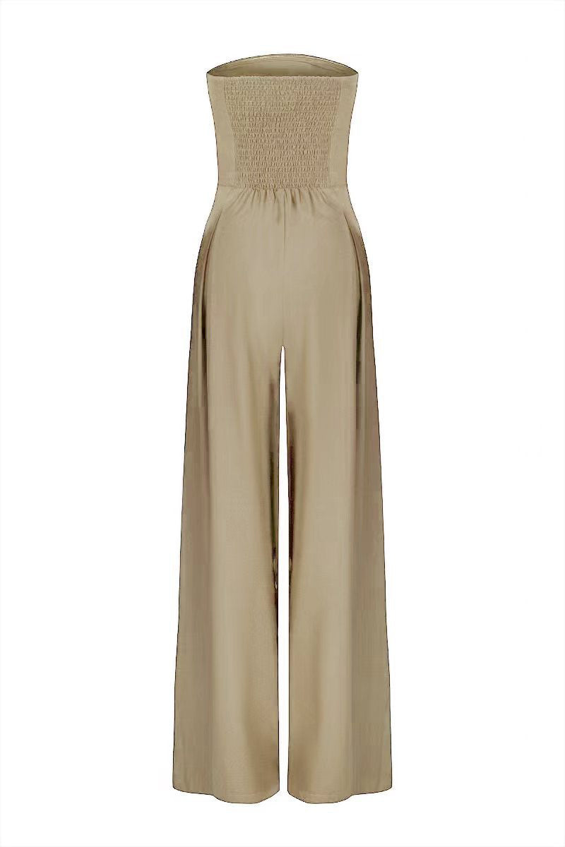Loose Tube-top Jumpsuit Ins Fashion Backless Wide Leg Long Pants Overalls Women's Clothing Grayceful LLC