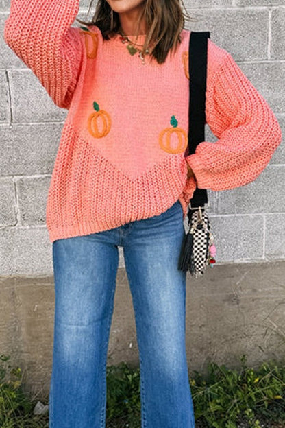 Pumpkin Embroidered Thanksgiving Holiday Sweater Shop Style & More | Fresh Looks, Everyday Deals & Free Shipping