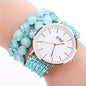 CCQ Women's Circle Bracelet Watch with Floral Crystals