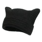 Women’s Hand Knitted Striped Cat Hat – Cute Warm Winter Beanie FitiqueFit