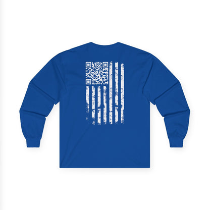 American Flag QR Code Long Sleeve Tee The Devil's Pickle