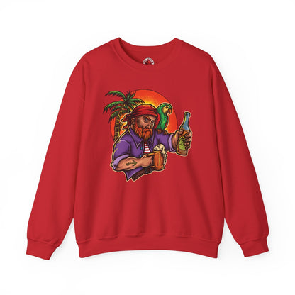 Sunset Pirate Beer Crewneck Sweatshirt The Devil's Pickle