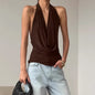 Designer Knitted Backless Boat-Neck Top Women’s Clothing FitiqueFit