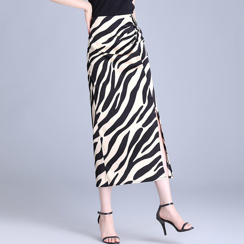 Women's High Waist Hip Split Fashion Sense Temperament Long Skirt Grayceful LLC