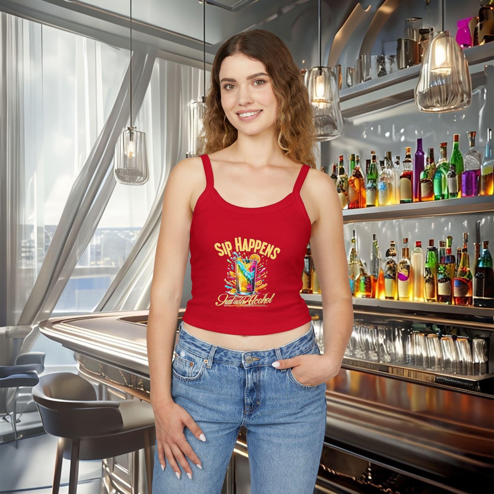 Playful & Stylish Womens Spaghetti Strap Tank Top Country in My Heart
