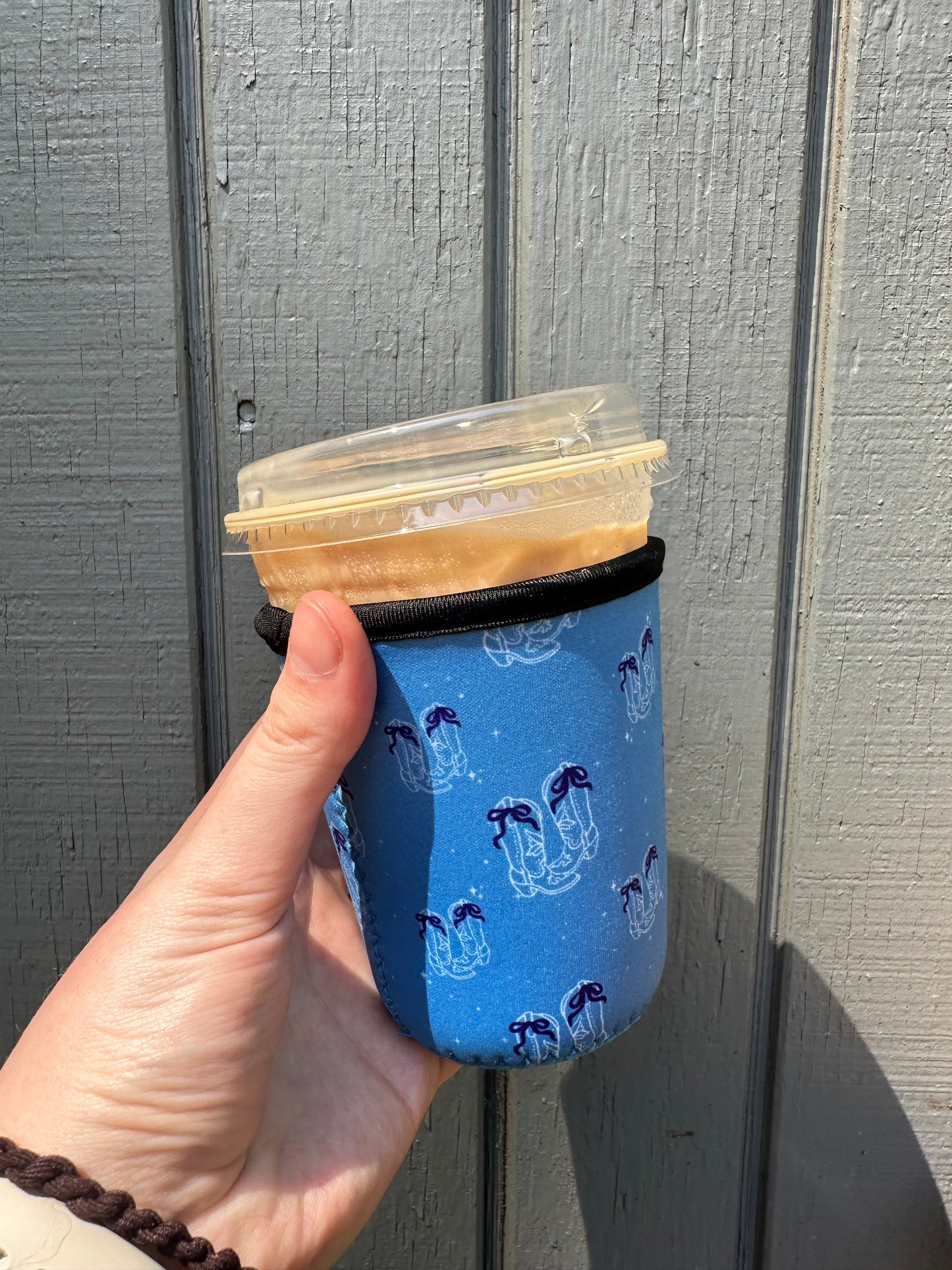 Bow Cowgirl Boots Iced Coffee Cover | Iced Coffee Koozie BashDesignsCo
