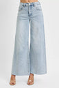 RISEN Full Size High Rise Ankle Wide Palazzo Jeans Plus Size Garden Naked Curves