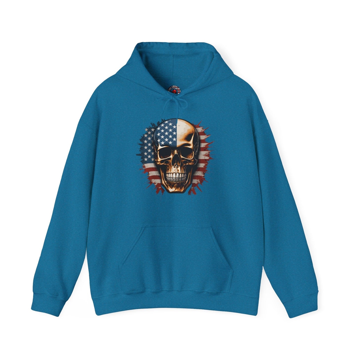 American Flag Skull Hooded Sweatshirt The Devil's Pickle