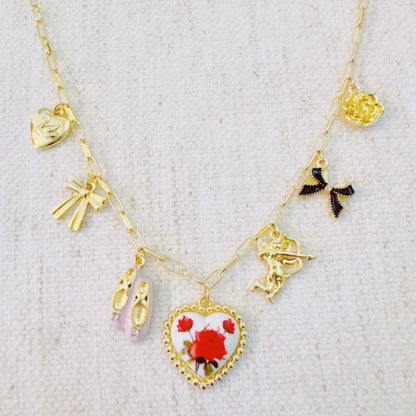 Ballet Garden Charm Necklace – Whimsical Gold Chai Shop Style & More | Fresh Looks, Everyday Deals & Free Shipping