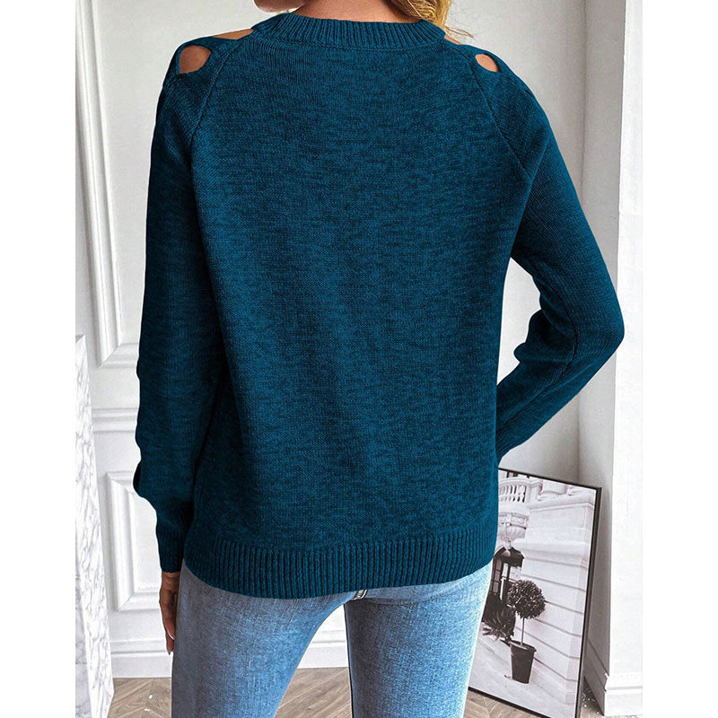 Women's Casual Long Sleeve Hollow Out Sweater FitiqueFit