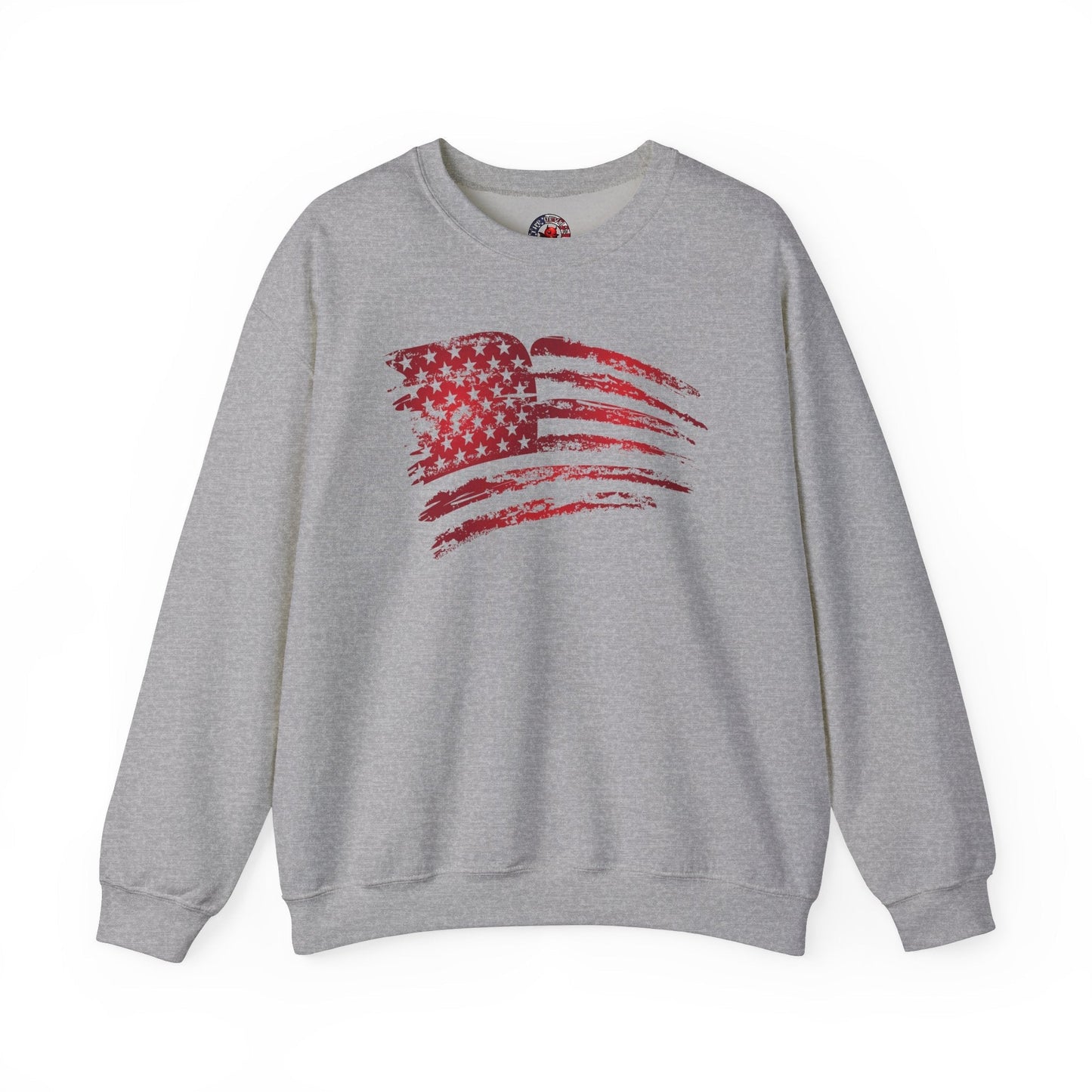 Red American Flag Crewneck Sweatshirt The Devil's Pickle